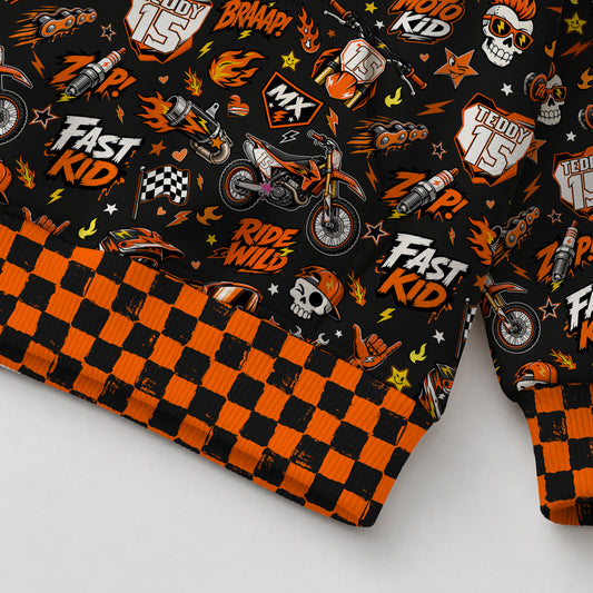 Kids Ktm Motocross Cotton Hoodie Personalized