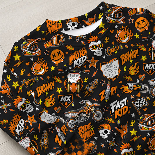 Personalized KTM Dirt Bike Pajamas – Custom Name Kids Motocross Pajama Set
