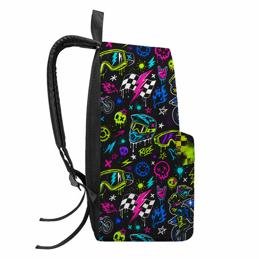 Personalized Team Neon Dirt Bike Backpack – Custom Name & Race Number