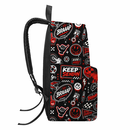 Personalized Team Red Dirt Bike Backpack – Custom Name & Race Number