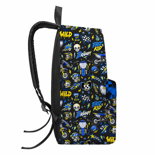 Personalized Suzuki Dirt Bike Backpack – Custom Name & Race Number