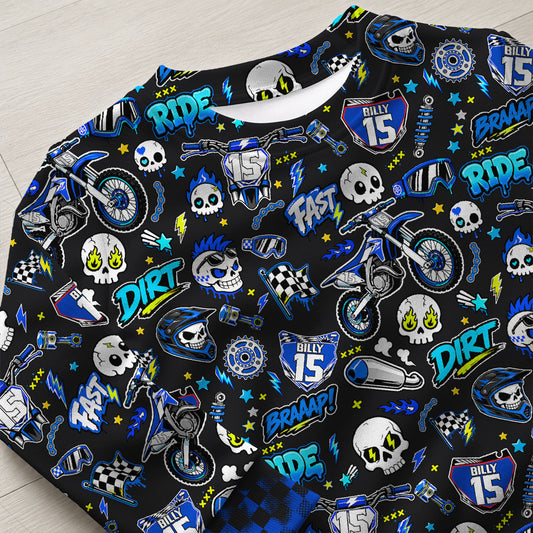 Personalized Yamaha Dirt Bike Pajamas – Custom Name Kids Motocross Pajama Set