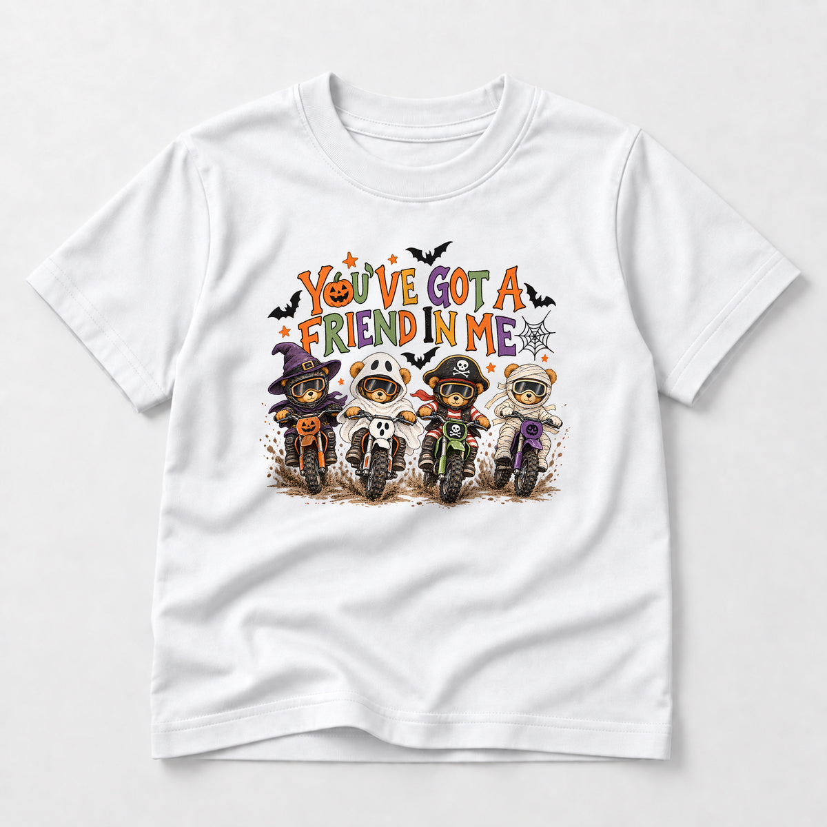 Kids Dirt Bike Boo Crew Riders Graphic Halloween T-Shirt