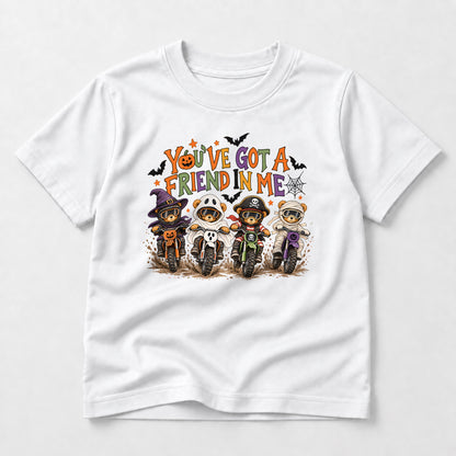 Kids Dirt Bike Boo Crew Riders Graphic Halloween T-Shirt