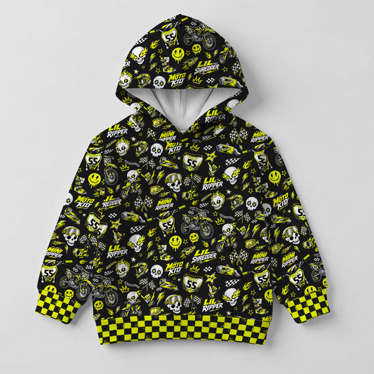 Kids Team Cobra Yellow Dirt Bike Cotton Hoodie Personalized
