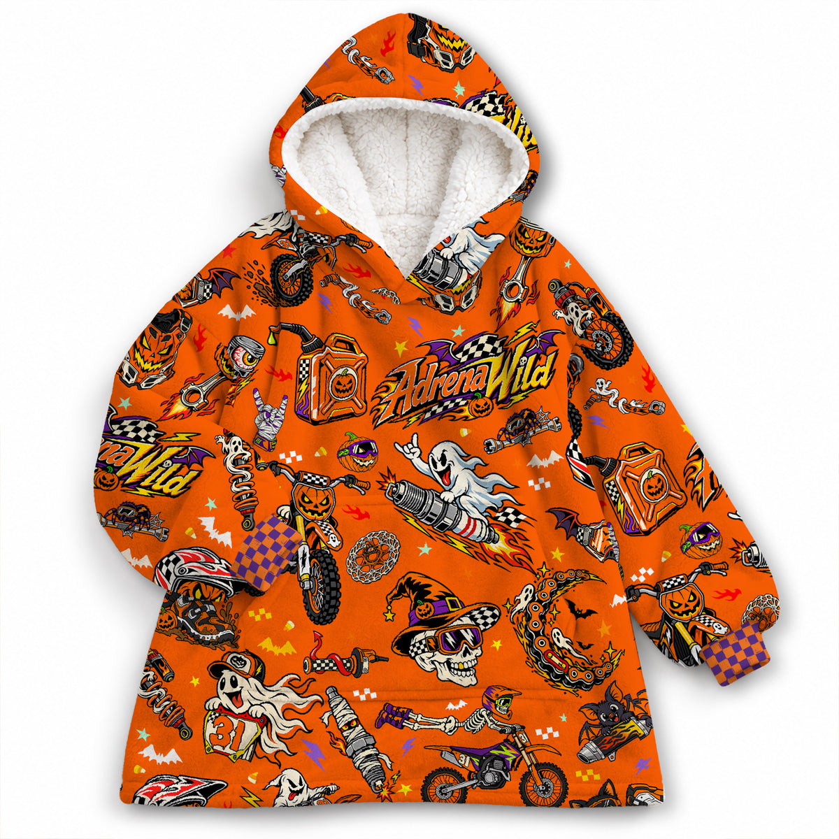 Halloween Dirt Bike Kids Snug Hoodie-Fleece