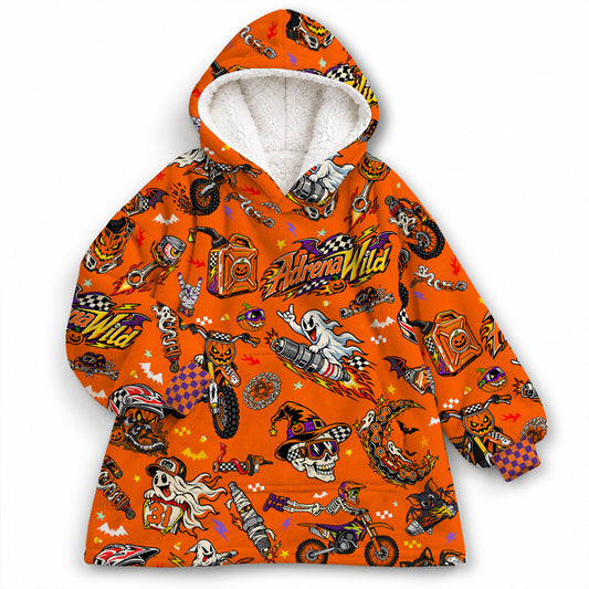 Halloween Dirt Bike Kids Snug Hoodie-Fleece