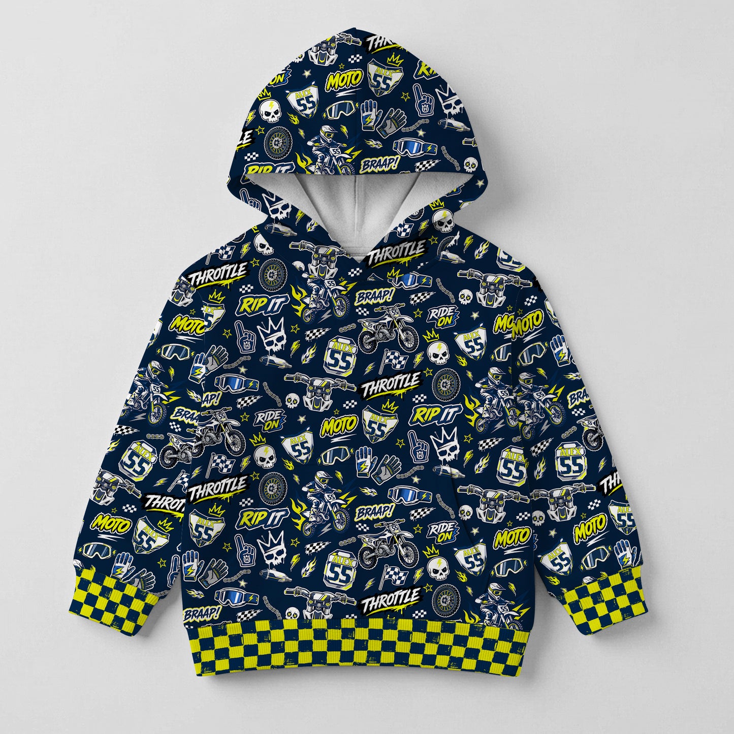 Kids Husqvarna Motocross Cotton Hoodie Personalized