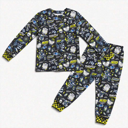Personalized Husqvarna Dirt Bike Pajamas – Custom Name Kids Motocross Pajama Set