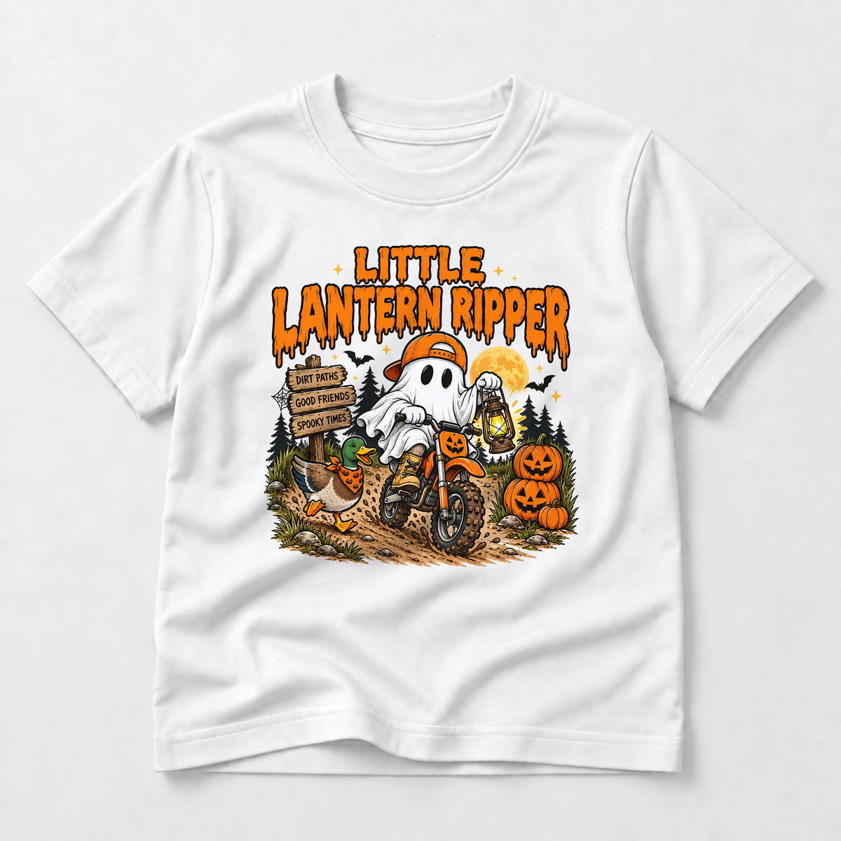 Kids Dirt Bike Little Lantern Ripper Graphic Halloween T-Shirt