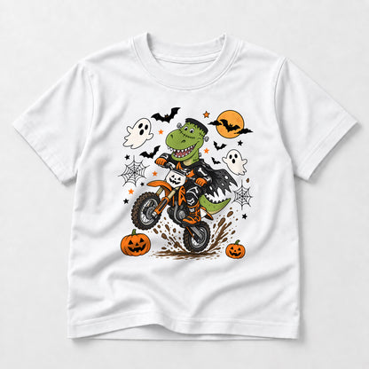 Kids Dirt Bike Monster Moto Graphic Halloween T-Shirt