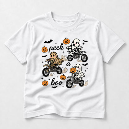 Kids Dirt Bike Peek A Boo Riders Graphic Halloween T-Shirt