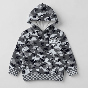 Kids Camo Dirt Bike Hoodie – Personalized