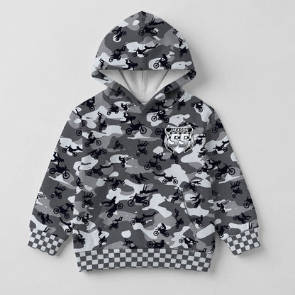 Kids Camo Dirt Bike Hoodie – Personalized