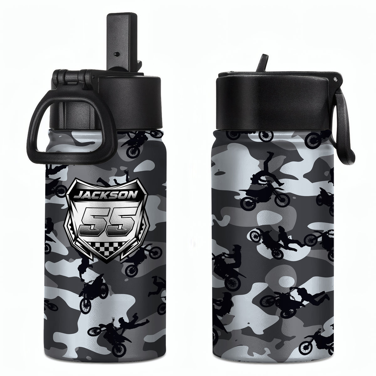 Camo Dirtbike Color - Personalized Bottle