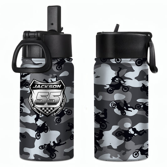 Camo Dirtbike Color - Personalized Bottle