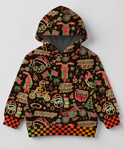 Personalized Neon Dirt Bike Christmas Hoodie