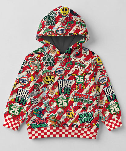 Personalized Vintage Dirt Bike Christmas Hoodie