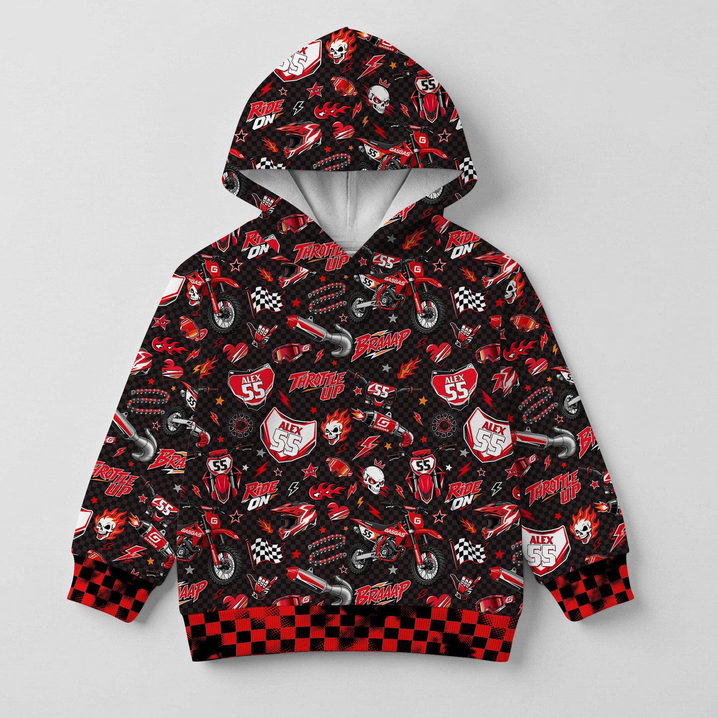 Kids GasGas Motocross Hoodie – Personalized
