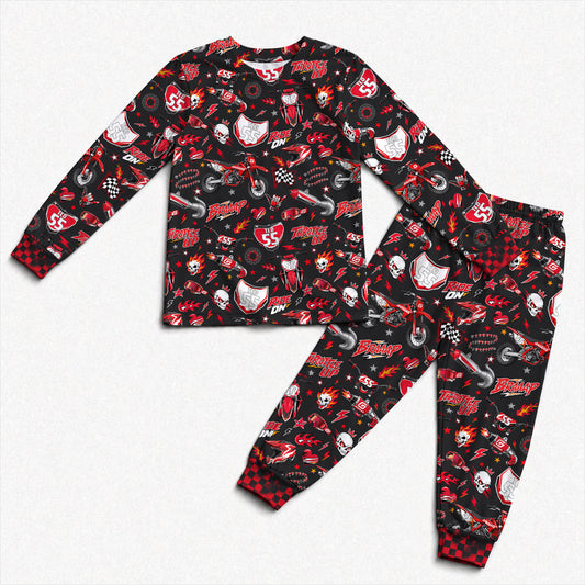Personalized Gasgas Dirt Bike Pajamas – Custom Name Kids Motocross Pajama Set