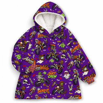Halloween Dirt Bike Kids Snug Hoodie-Fleece