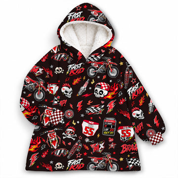 Honda Dirt Bike Kids Snug Hoodie-Fleece