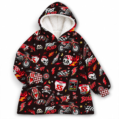 Honda Dirt Bike Kids Snug Hoodie-Fleece