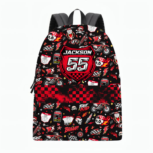 Personalized Honda Dirt Bike Backpack – Custom Name & Race Number