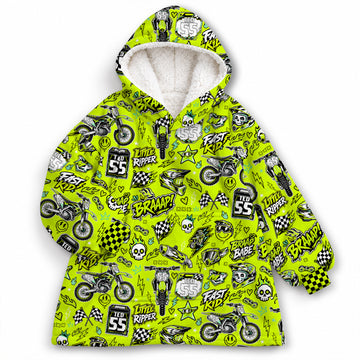 Kawasaki Dirt Bike Kids Snug Hoodie-Fleece