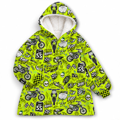 Kawasaki Dirt Bike Kids Snug Hoodie-Fleece