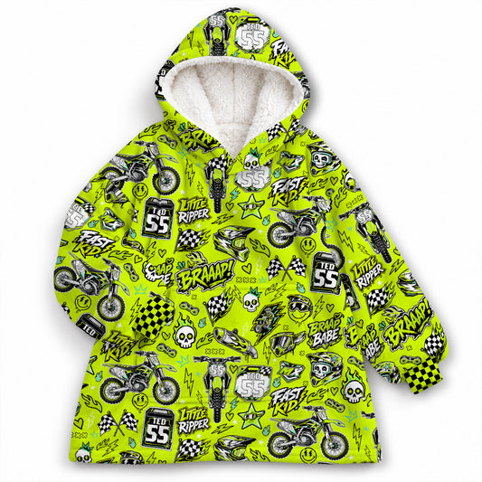 Kawasaki Dirt Bike Kids Snug Hoodie-Fleece