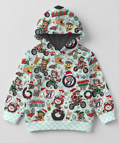 Personalized Vintage Dirt Bike Christmas Hoodie