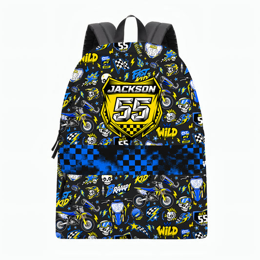 Personalized Suzuki Dirt Bike Backpack – Custom Name & Race Number