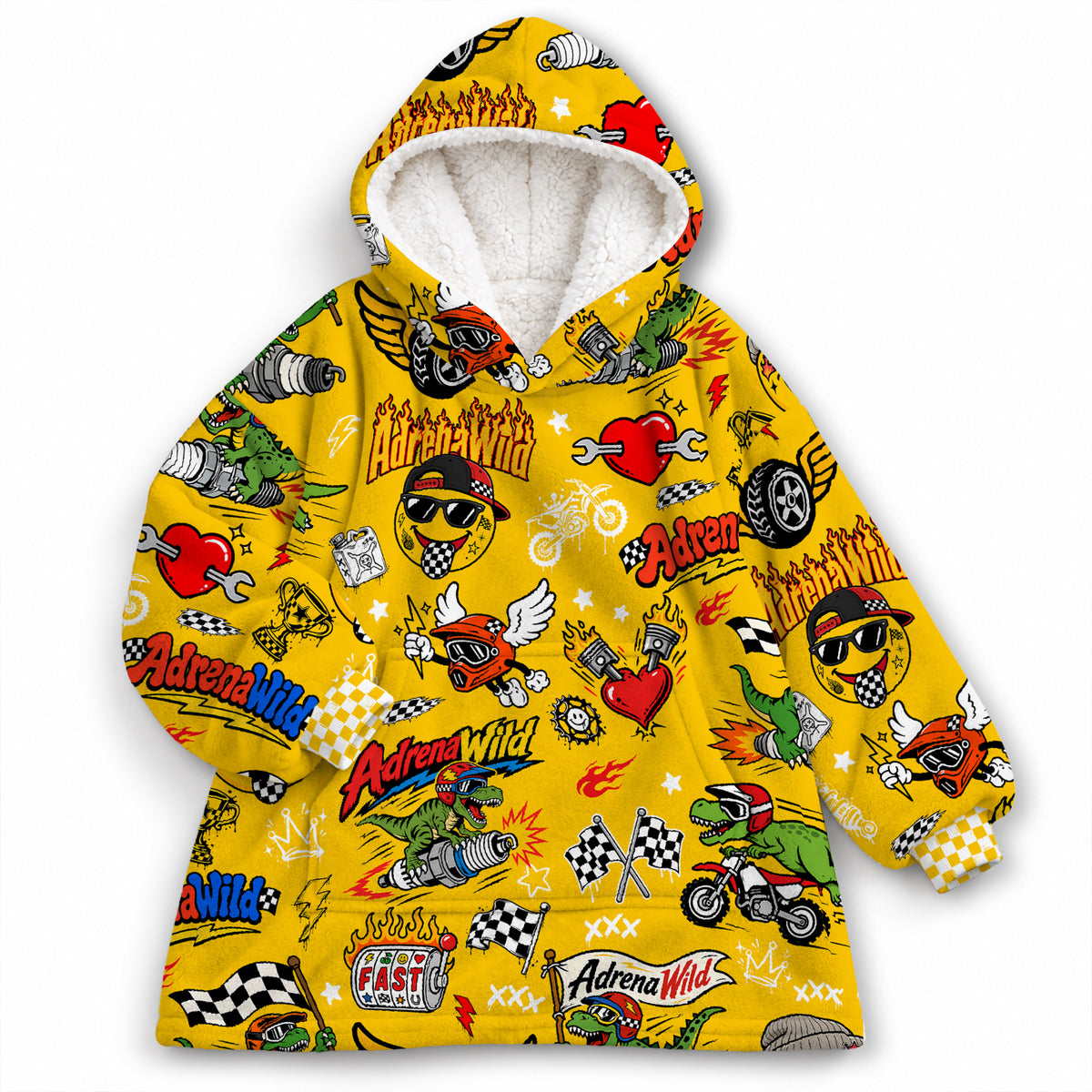 Vintage Dirt Bike Kids Snug Hoodie-Fleece