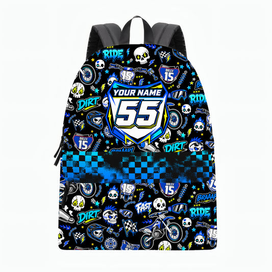 Personalized Yamaha Dirt Bike Backpack – Custom Name & Race Number