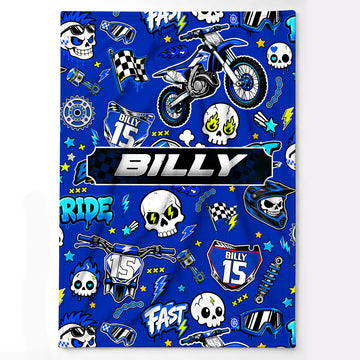 Yamaha Blue Color - Personalized blanket