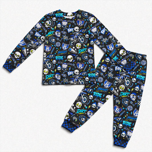 Personalized Yamaha Dirt Bike Pajamas – Custom Name Kids Motocross Pajama Set