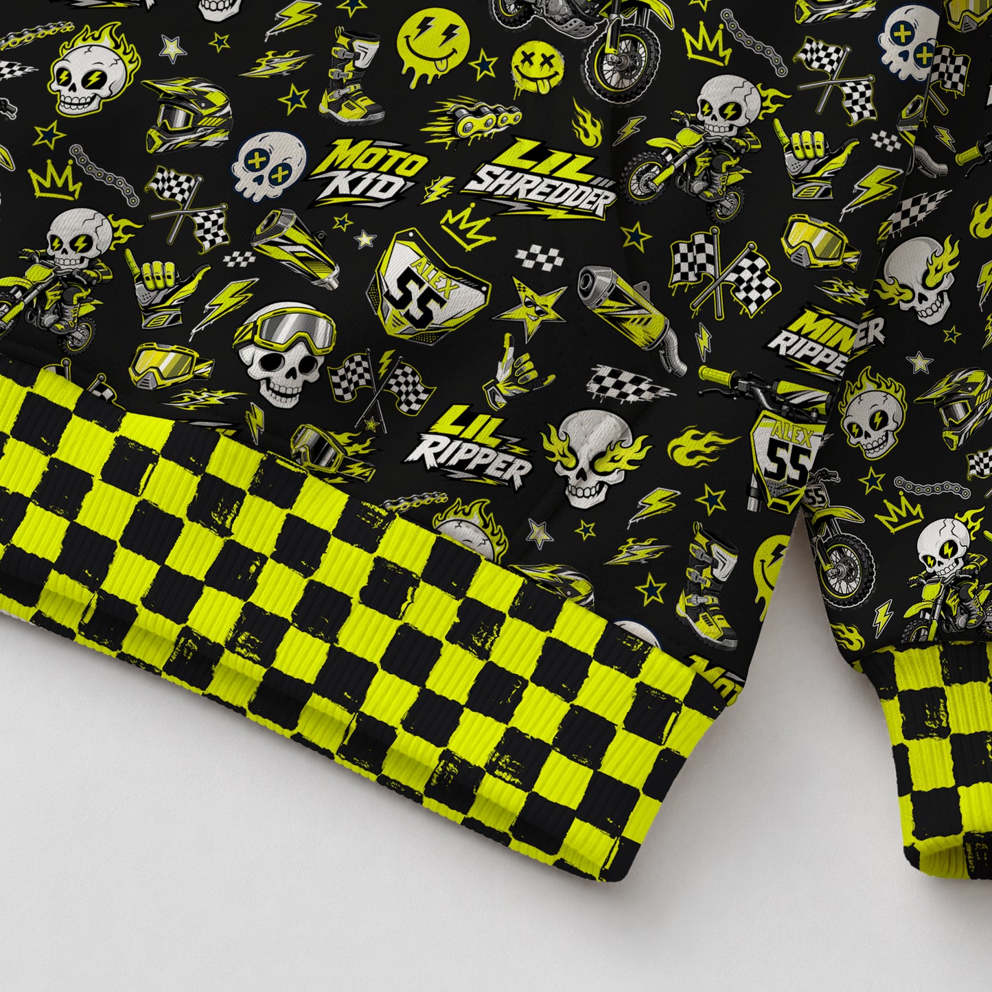 Kids Team Cobra Yellow Dirt Bike Cotton Hoodie Personalized
