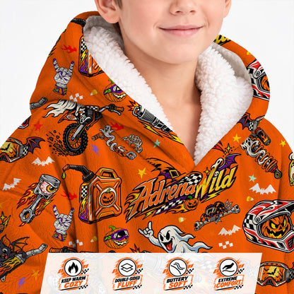 Halloween Dirt Bike Kids Snug Hoodie-Fleece