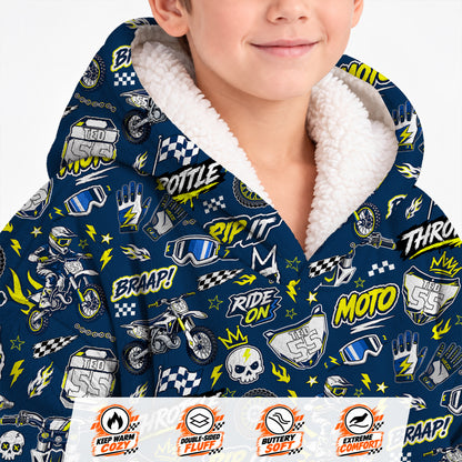 Husqvarna Dirt Bike Kids Snug Hoodie-Fleece