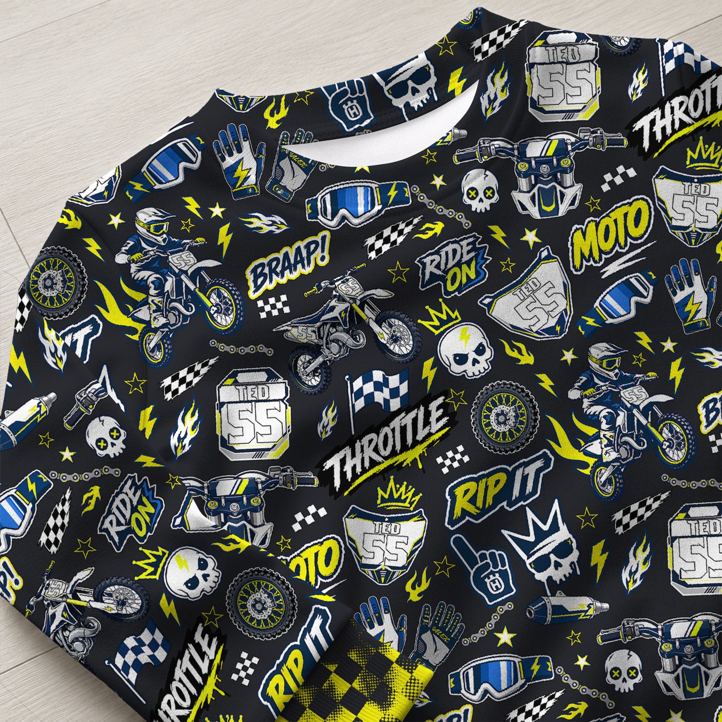 Personalized Husqvarna Dirt Bike Pajamas – Custom Name Kids Motocross Pajama Set