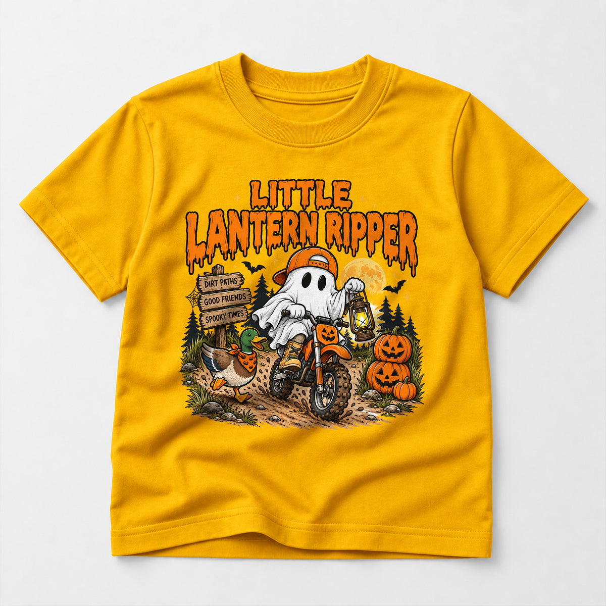 Kids Dirt Bike Little Lantern Ripper Graphic Halloween T-Shirt