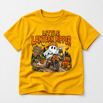 Kids Dirt Bike Little Lantern Ripper Graphic Halloween T-Shirt