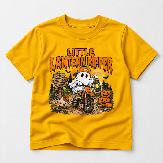 Kids Dirt Bike Little Lantern Ripper Graphic Halloween T-Shirt