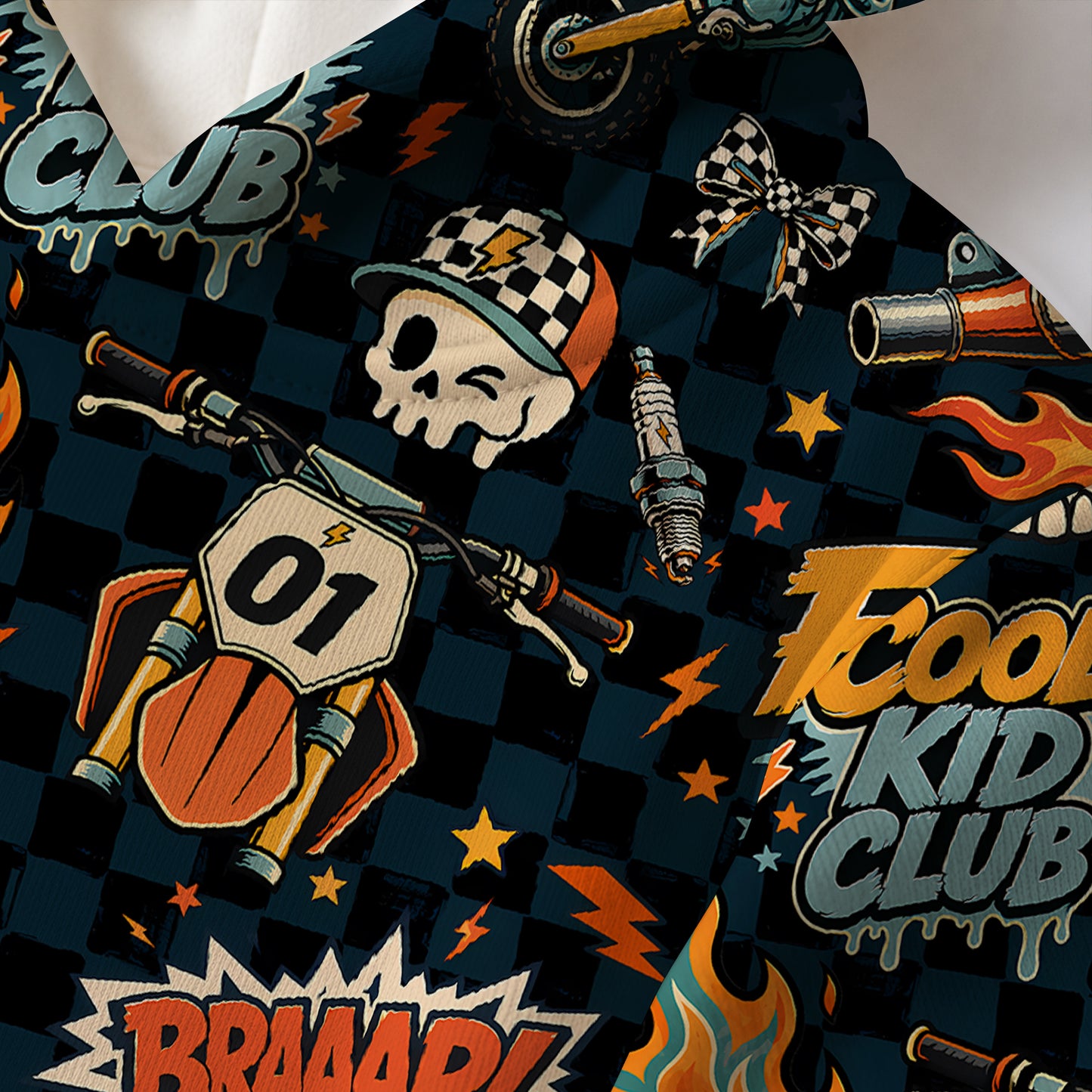 Kids 2-Stroke Vintage Dirt Bike Cotton Hoodie Personalized
