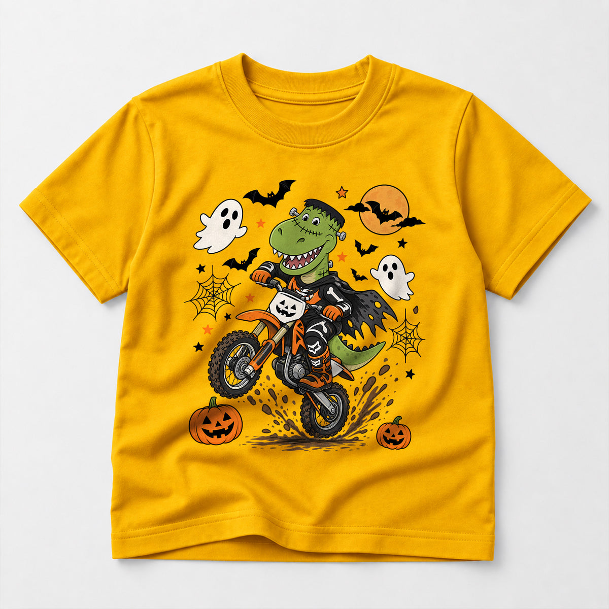 Kids Dirt Bike Monster Moto Graphic Halloween T-Shirt