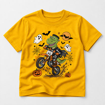 Kids Dirt Bike Monster Moto Graphic Halloween T-Shirt