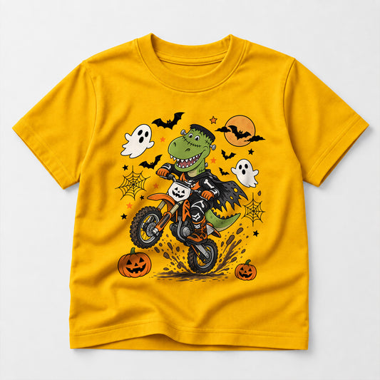 Kids Dirt Bike Monster Moto Graphic Halloween T-Shirt