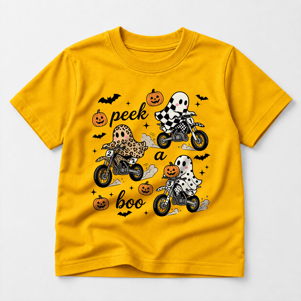 Kids Dirt Bike Peek A Boo Riders Graphic Halloween T-Shirt