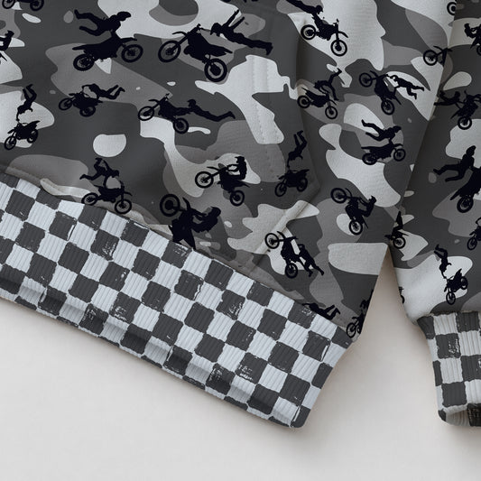 Kids Camo Dirt Bike Hoodie – Personalized